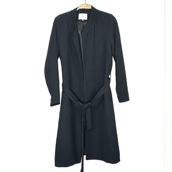 Just Female Women's Ida Soft Black Long Robe Tie Blazer Jacket Size XS NWT $210 - Picture 1 of 6